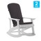 Flash Furniture White Adirondack Rockers - Gray Cushions, 2PK 2-JJ-C14705-CSNGY-WH-GG - alternate 8